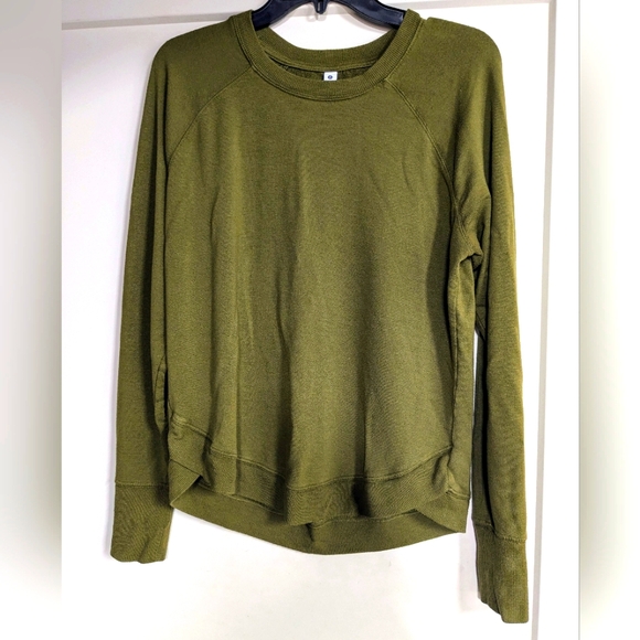 EUC Olive Green Athleta Lightweight "Mindset" Sweatshirt (M) - Picture 1 of 5